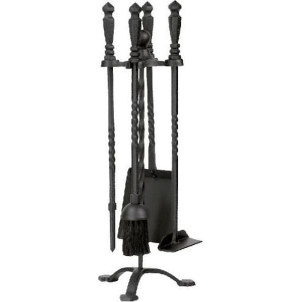 Dagan Dagan 1105 Wrought Iron Stove Fireplace Tool Set - Twist Style; Black - 5 Piece 1105 - main